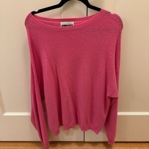 Elegant Off-the-Shoulder Pink Sweater